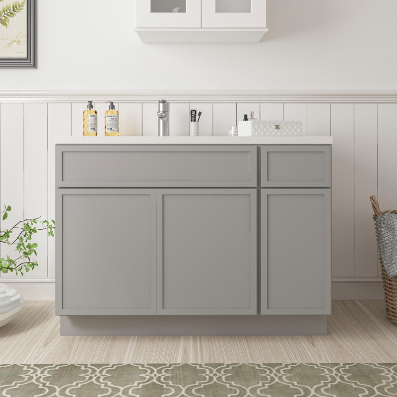 Base de meuble-lavabo simple 42 po seulement, Gris