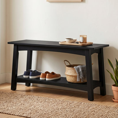 Lund 36" W Solid and Manufactured Wood Entryway Bench, Black