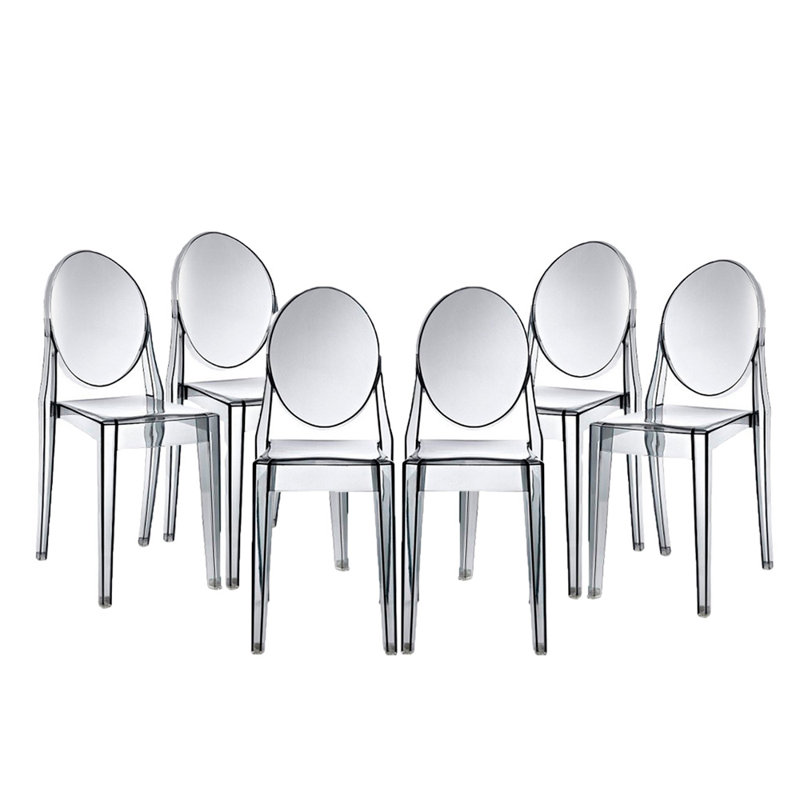 Quatre fauteuils de salle à manger Casper, Fumée, 4