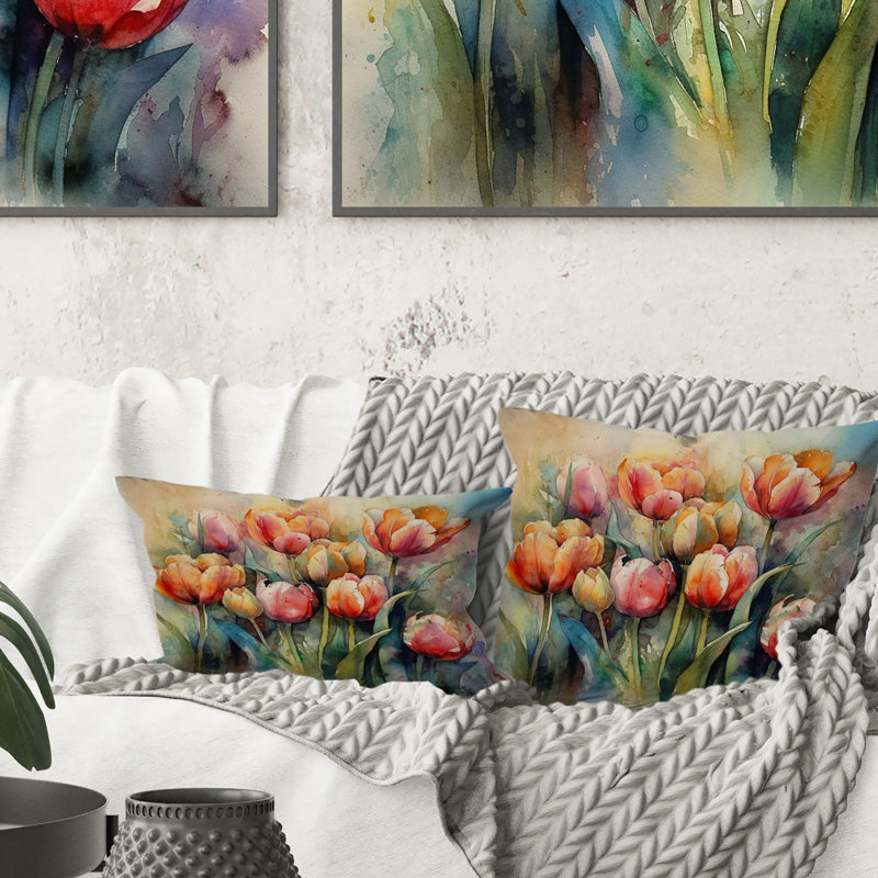Coussin Orange Serenade Of Tulips