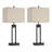Abdull 25.5" Metal Table Lamp Set with USB A+C Ports with 3 Colors Changeable Desk Lamp-24462954