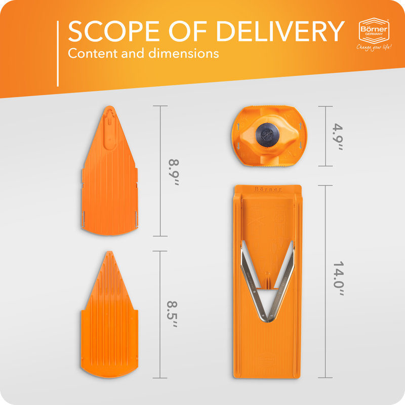 Mandoline Borner V-3 Trend, ensemble de base, orange, Orange