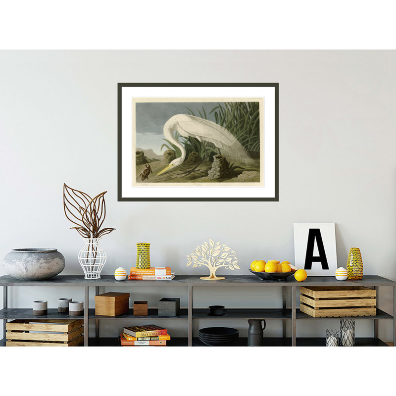 «Heron» par John James Audubon, impression giclée sur cadre, H 30,48 po x l 41,5 po