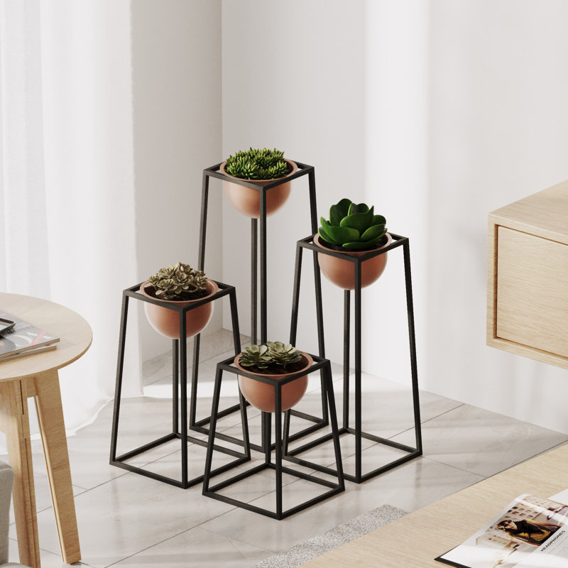 Pot décoratif noir et cuivre Becontree Elegant, 4 tailles: 6,7 x 11,8 x 11,8 po, 6,7 x 11,8 x 15,7 po, 6,7 x 11,8 x 19,7 po, 6,7 x 11,8 x 23,6 po | 100% métal, poids léger à 9,2 lb | Parfait pour la décoration intérieure et les plantes d'intérieur