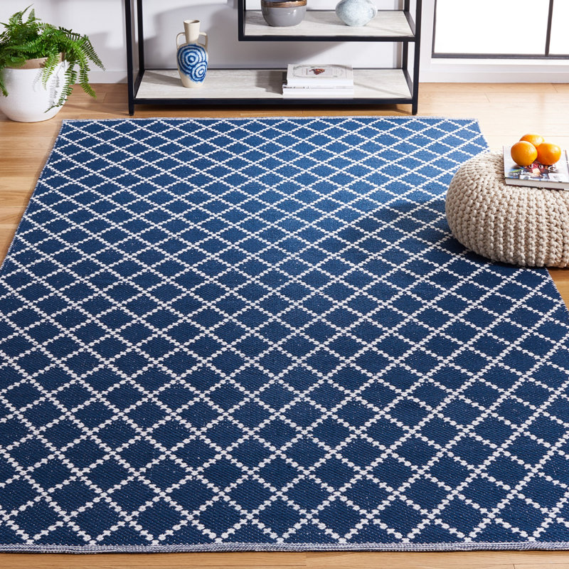 Breckenridge Flat Weave Cotton Geometric Rug, Rectangle 5' x 8'