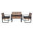 4-Piece Patio Furniture Set Outdoor Balcony Porch Garden Backyard Lawn Furniture Acacia Wood Table Top, Morden Black And Light Brown, Outdoor Patio Sofa Outdoor Set-695987076