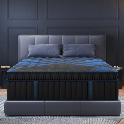 14'' Medium-Firm Hybrid Mattress With Cooling Gel Memory Foam And Pocket Springs, Bed-In-A-Box