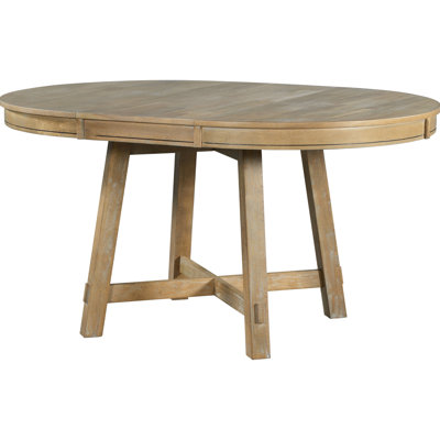 Round Dining Table With Extendable Feature, Color, Seats 6, Adjustable 42 - 58 (), Design, Wood, 42" 58" Adjustable, Oak Veneer Top, Strong Frame