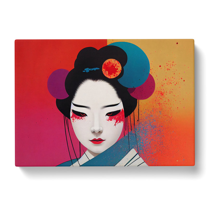 Wonderful Geisha Abstract - Wrapped Canvas, 50cm H x 76cm W x 3cm D