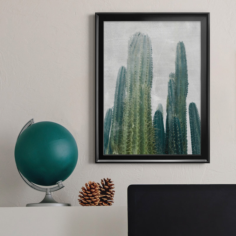 Aruba Cacti I, reproduction encadrée de qualité supérieure - prête à être accrochée, H 18,5 po x l 24,5 po x P 1,5 po, Noir
