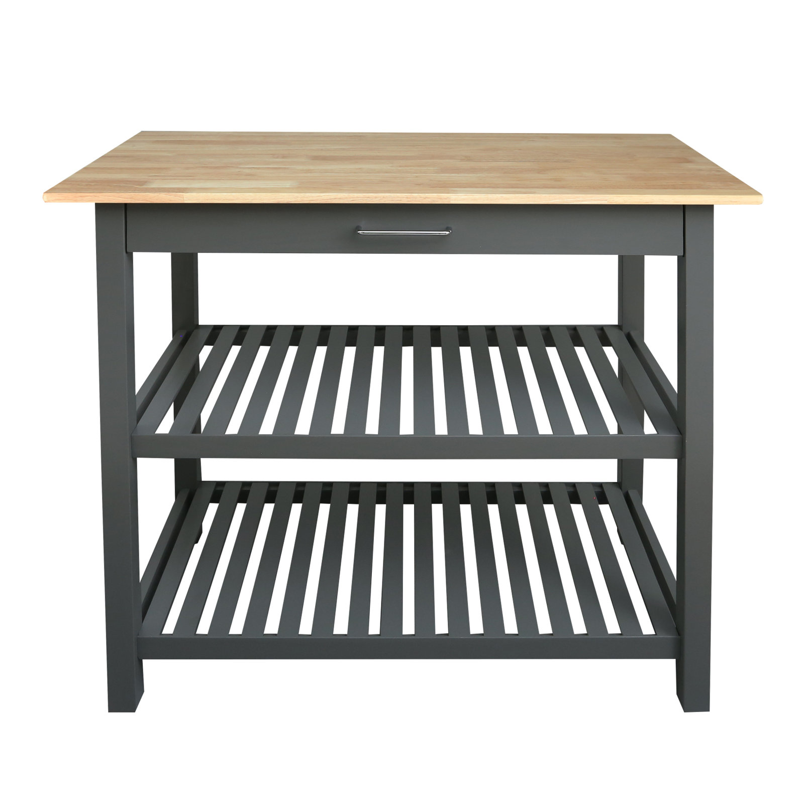 Herriott 40" Solid Wood Prep Table, Gray/Natural, 36.5"H x 40"W x 20"D