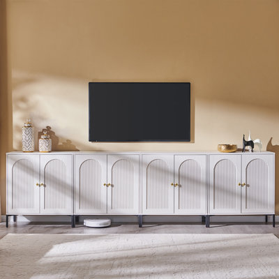  Meuble télé moderne pour téléviseur de 70 po à 61,75 po avec tablettes réglables (ensemble de 2)