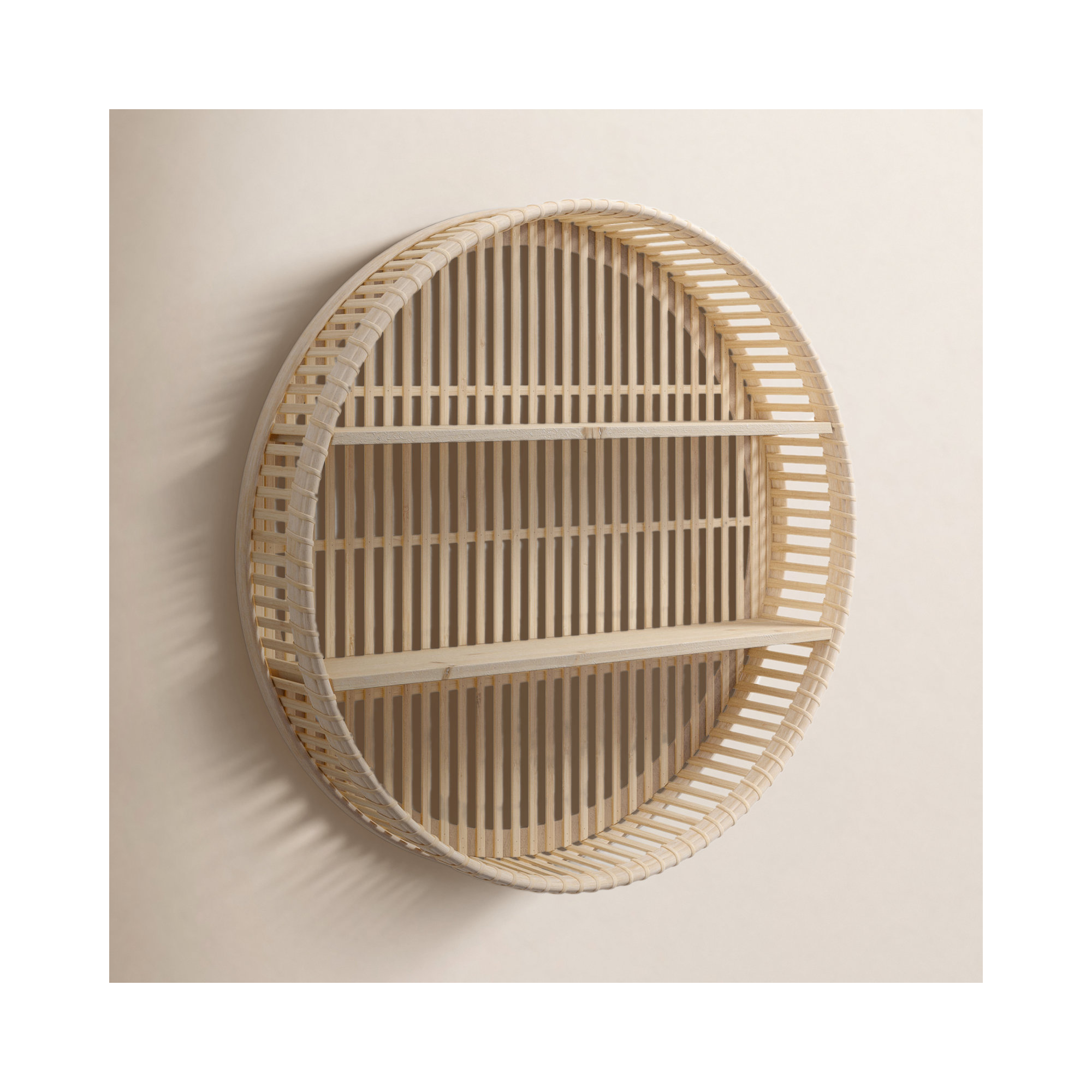 Wyat 2 Piece Circle Accent Shelf with Live Edge