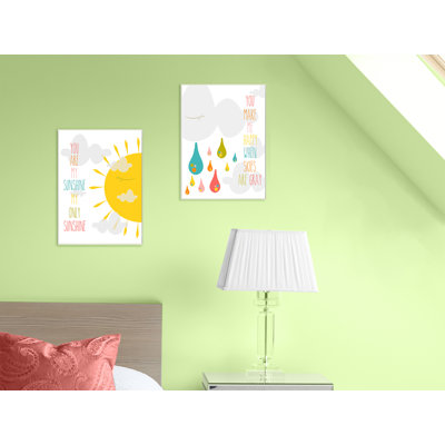 Ensemble de 2 plaques murales Abernathy You Are My Sunshine