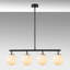 Lustre industriel moderne, hauteur réglable, finition noire et antique, 4 x E14 Max 40W | Corps en métal, capuchon en verre, 27,6 x 5,9 x 16,9-34,3 pouces | Parfait pour les décors scandinaves et fantaisistes, solution d'éclairage élégante-2085693966-2133787463