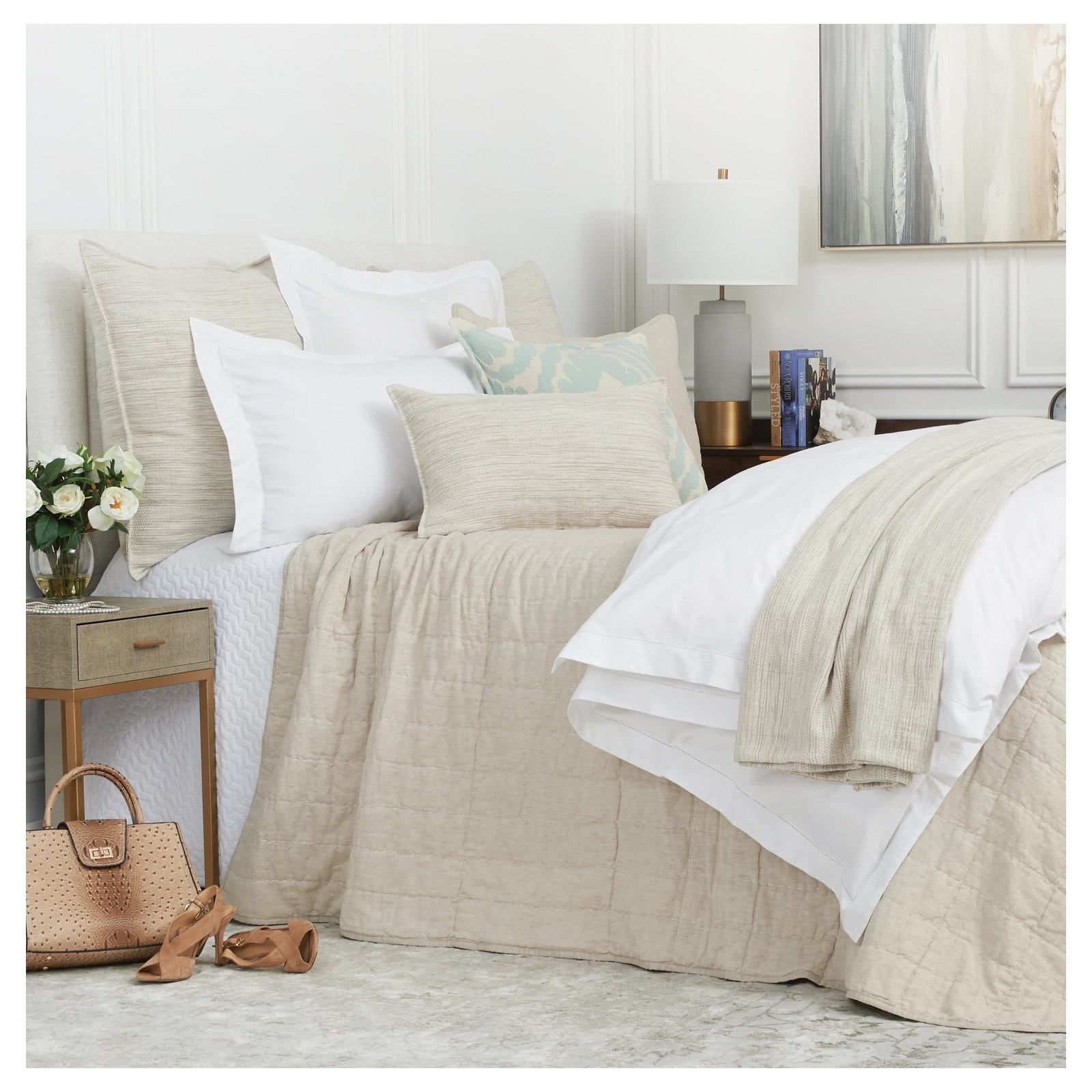 Maybell 100% Cotton Blanket, Queen, White