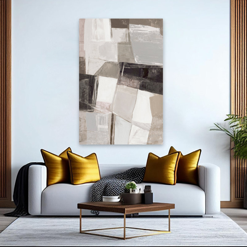 Moderne mosaïque moderne abstrait géométrique moderne, H 60 po x l 40 po