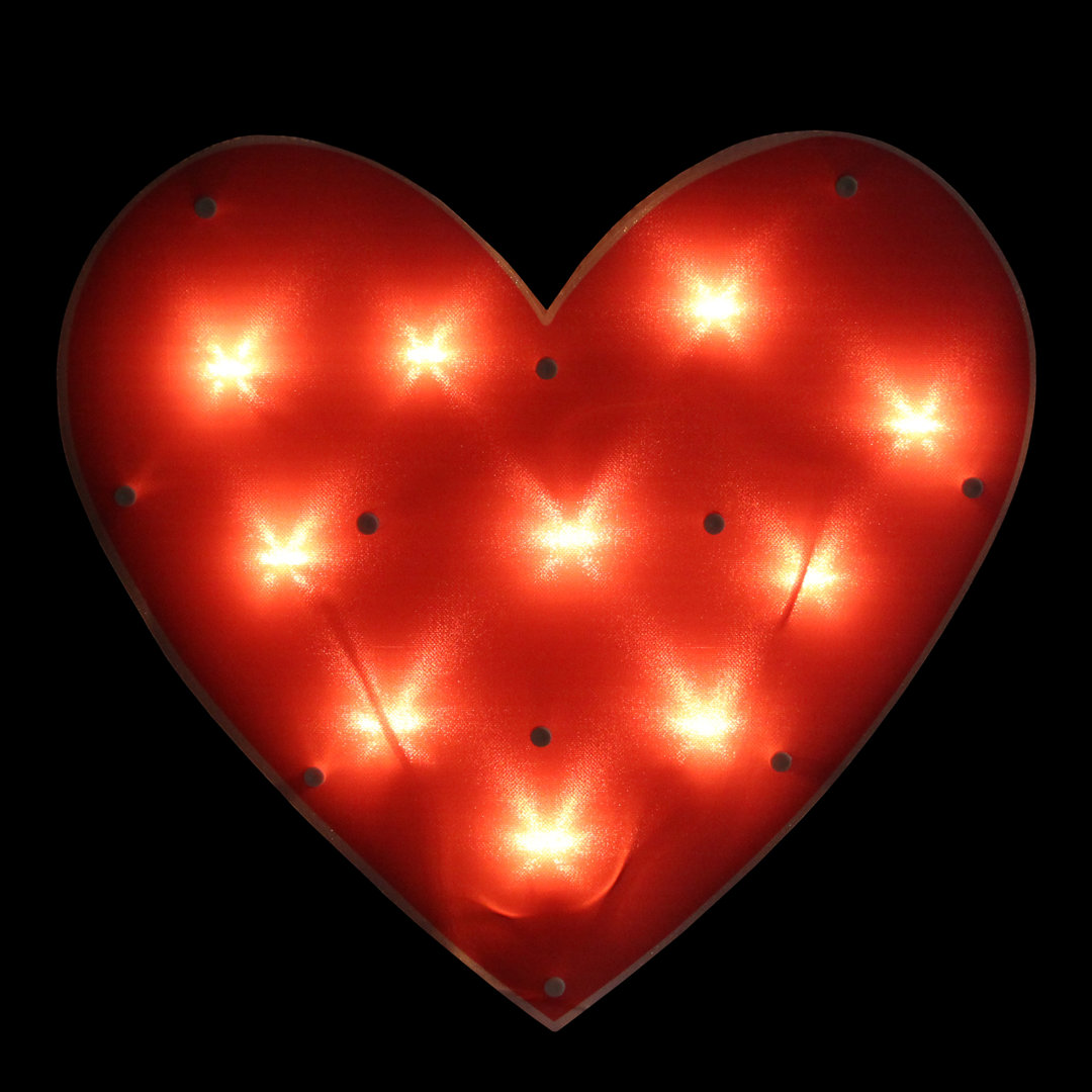 13" Lighted Shimmering Red Heart Valentine's Day Window Silhouette Decoration Northlight Seasonal