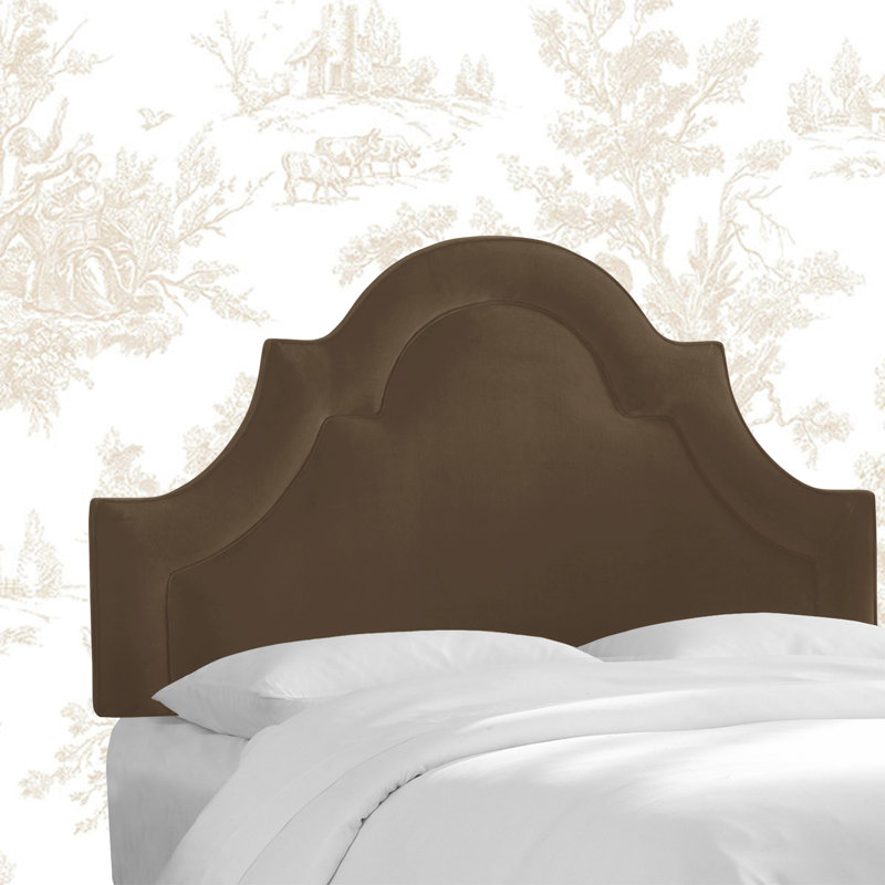 Tête de lit tapissier en velours Aurella, Grand, Velours chocolat classique