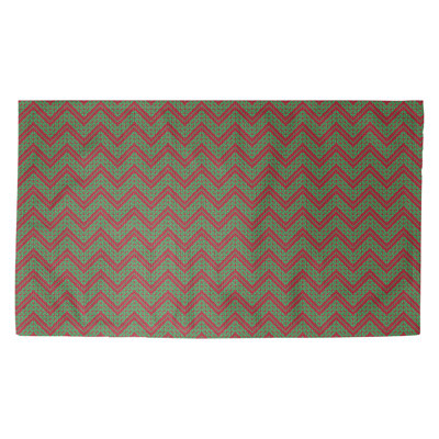 Tapis vert/rouge fait main