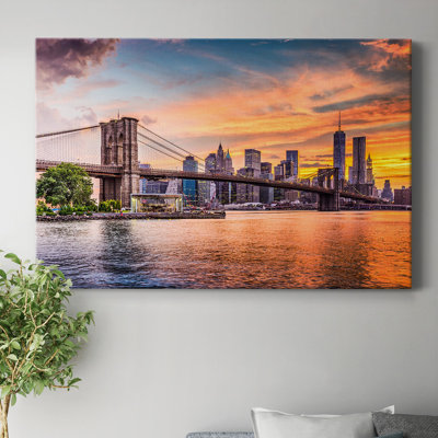32_New York City Skyline, toile tendue avec châssis - prête à être accrochée