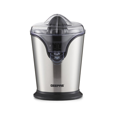 GEEPAS 100W Citrus Juicer Electric Orange Juicer | Professional Brushed Stainless Steel Fruit Juicer | Squeezes Oranges Lemons Lime Juices | Freshly Pressed Fruit Juices in Seconds - 2 Year Warranty