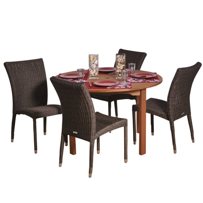 Anautica 4 - Person Wicker Patio Dining Set with Round Table