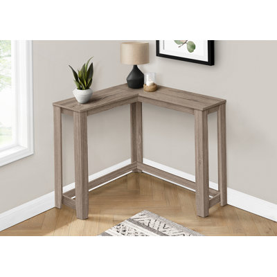 Table d'appoint, console, vestibule, étroit, d'angle, stratifié brun, contemporain, moderne