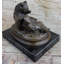 GRIZZLY BEAR SUR SON STATUE DE SCULPTURE EN BRONZE ARRIÈRE DÉCORATION DE BUREAU