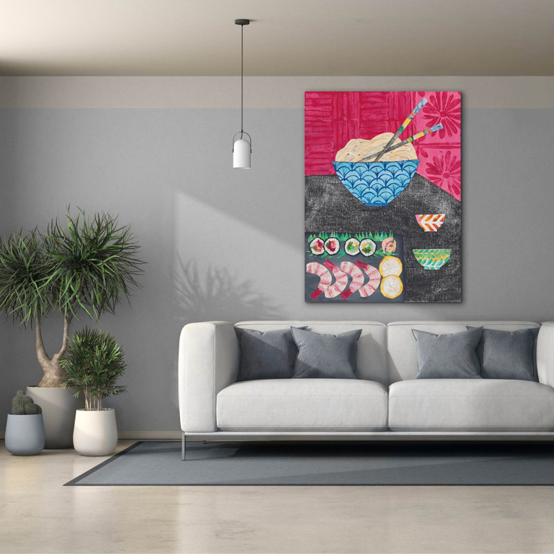 Toile épique Graffiti «Tablescape sushi» par Courtney Prahl, 40 po x 54 po, H 54 po x l 40 po