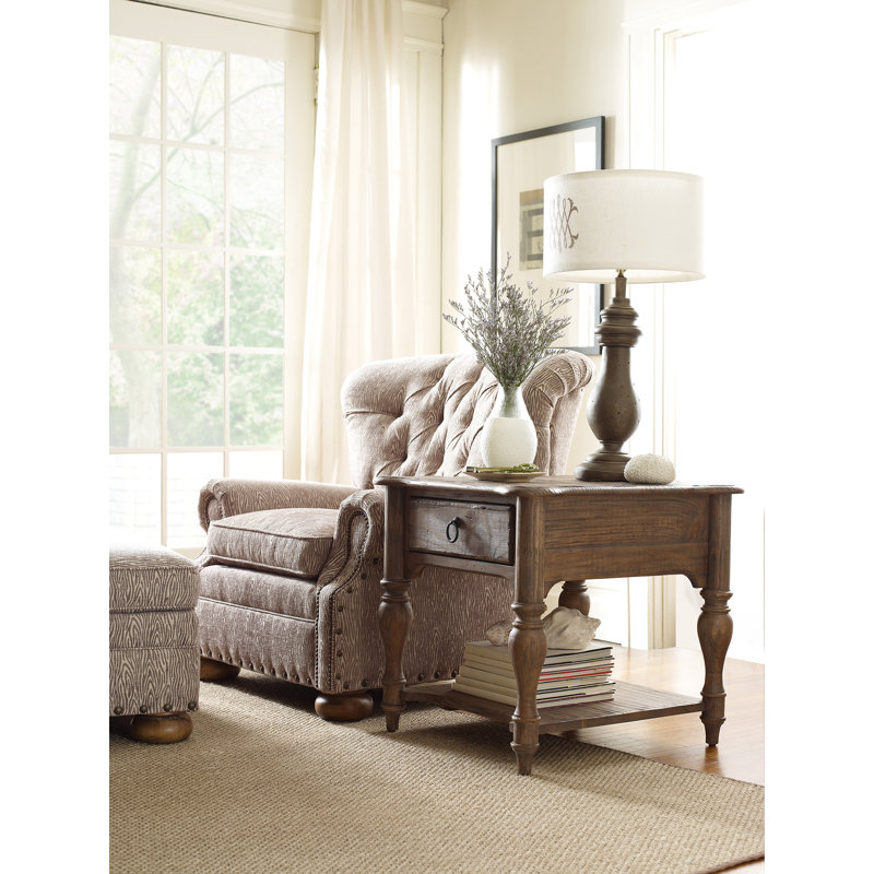 Kempston Solid Wood End Table with Storage
