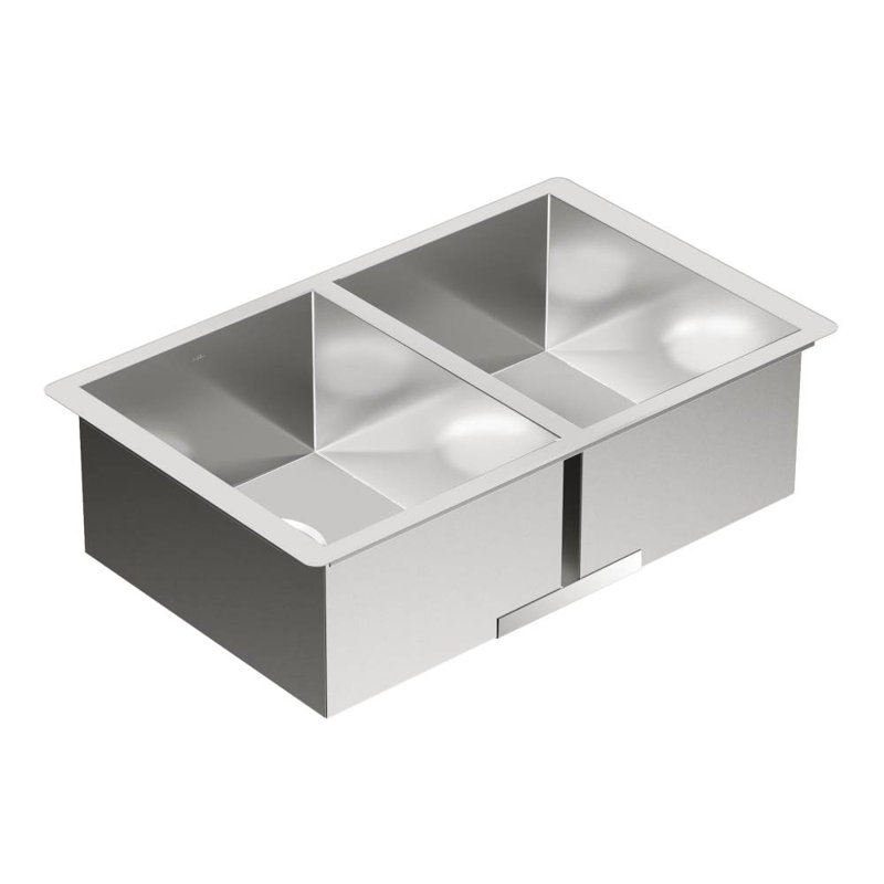 Prep 1800 Series Stainless Steel Undermount 29" x 18" Double Bowl Kitchen Sink