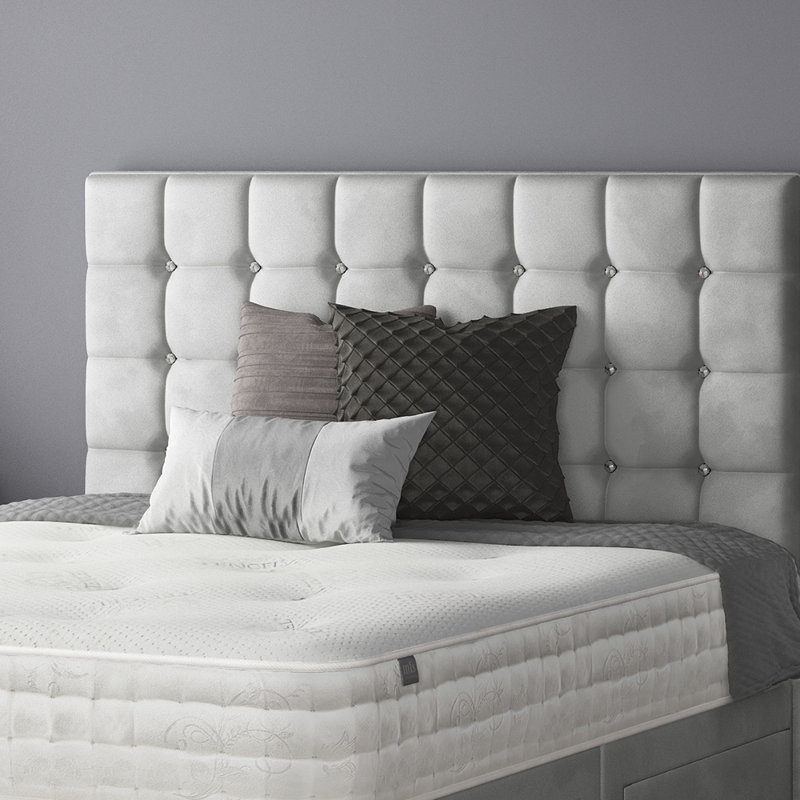 Rochester Upholstered Headboard, Silver, Super King (6')