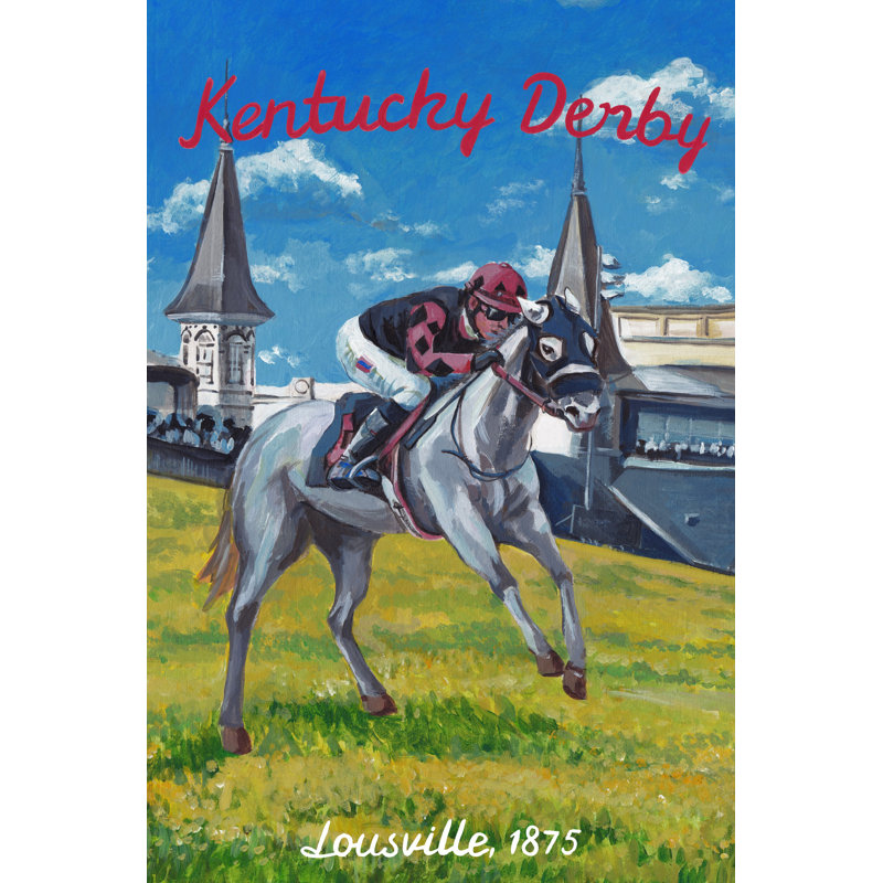 Kentucky Derby 1875, reproduction d'art sur toile tendue, H 18 po x l 12 po x P 1,5 po