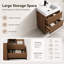 Ensemble de meuble-lavabo 24 po avec lavabo sous comptoir, 2 tiroirs à fermeture en douceur, meuble-lavabo en bois d'ingénierie à finition brune pour petite salle de bain