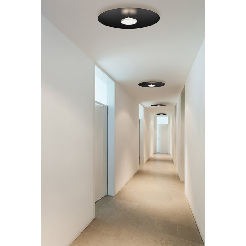 Dôme Sky Flush, Noir, Aluminium poli, H 18 po x l 18 po x P 4 po
