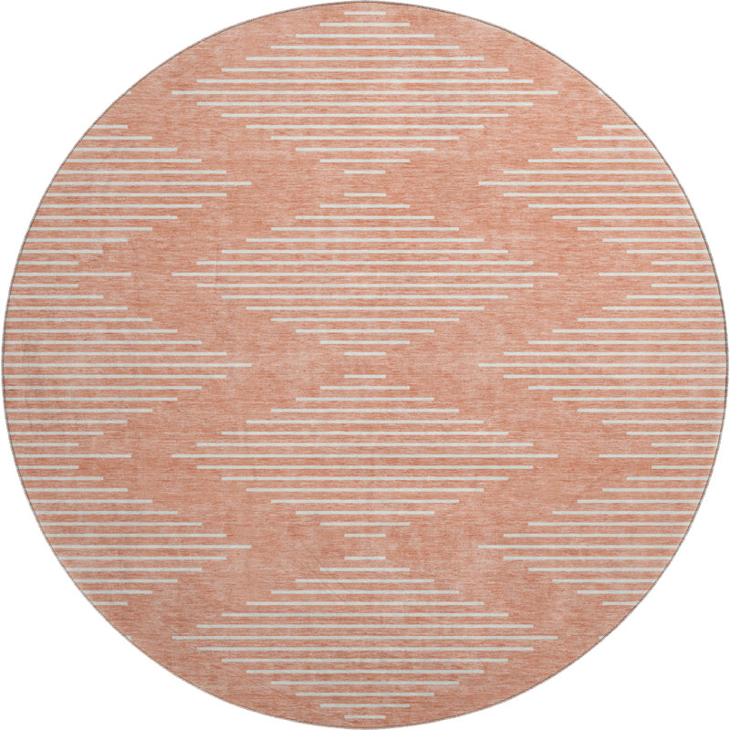 Premium Machine Washable Colmenero AMF1016 Geometric Rug, Round 8'