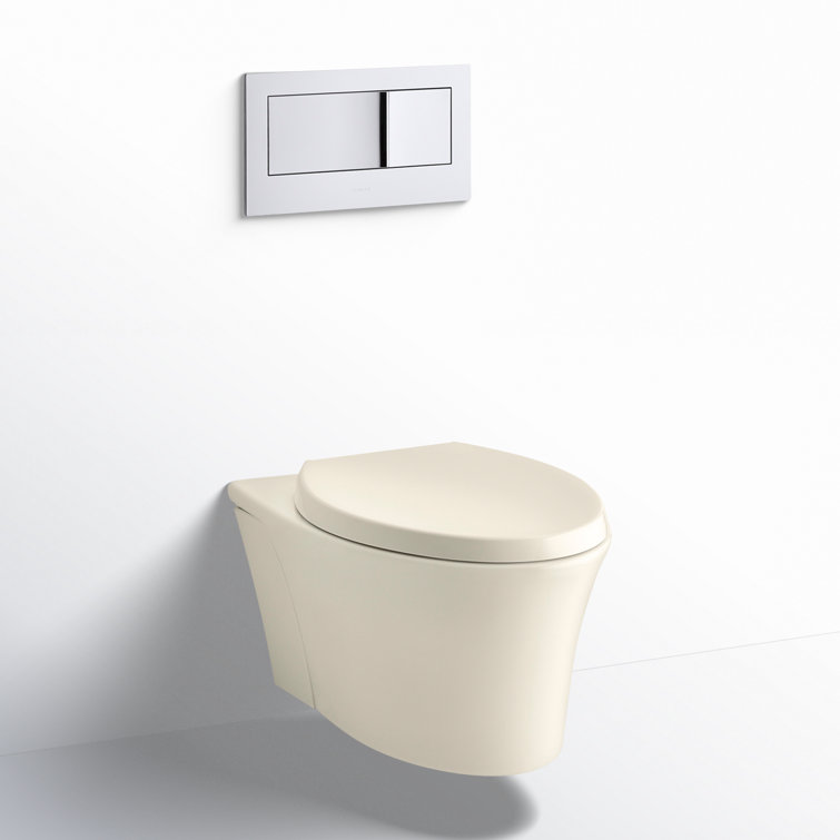 Veil® One-Piece Elongated Dual-Flush Wall-Hung Toilet with Reveal Quiet-Close Seat and 2"X6" In-Wall Tank and Carrier System
