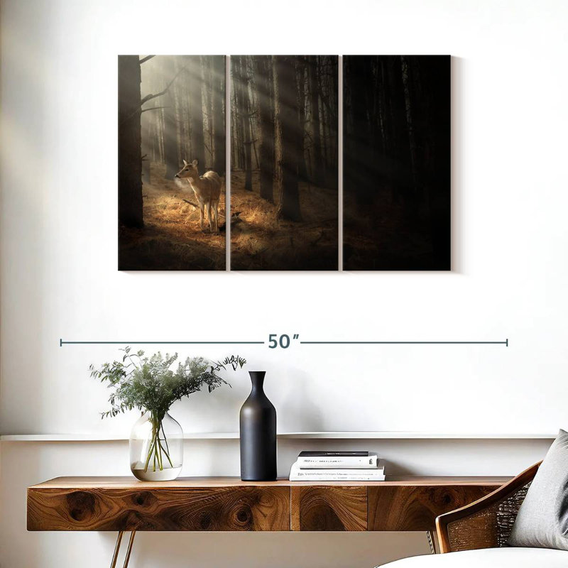 Cerf de forêt, H 24 po x l 38 po