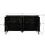 Armoire d'appoint moderne avec 4 portes et tablette réglable en noir antique, console en bois pour chambre antique
