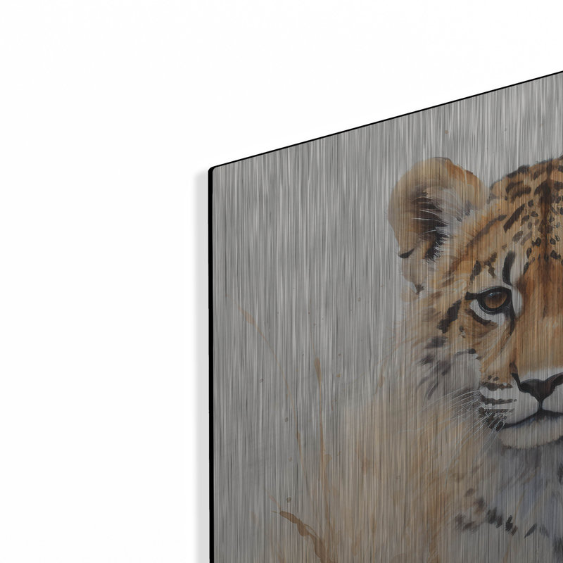 Art mural en métal luxueux «Wild Life Of Predators In Watercolor 4» par Momart, H 24 po x l 36 po