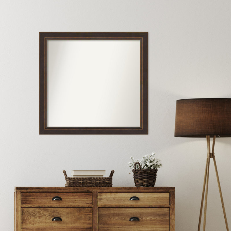 Ramsses Solid Wood Wall Mirror, 32.5" x 34.5", Rectangle
