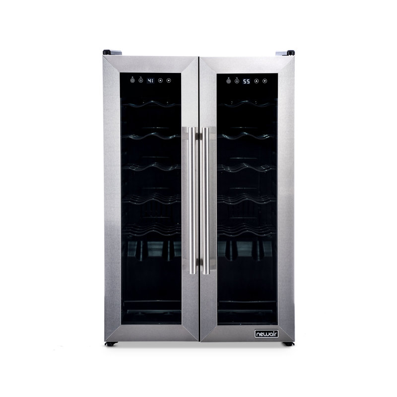 Newair 24-Bottle Stainless Steel Dual Zone Wine Fridge