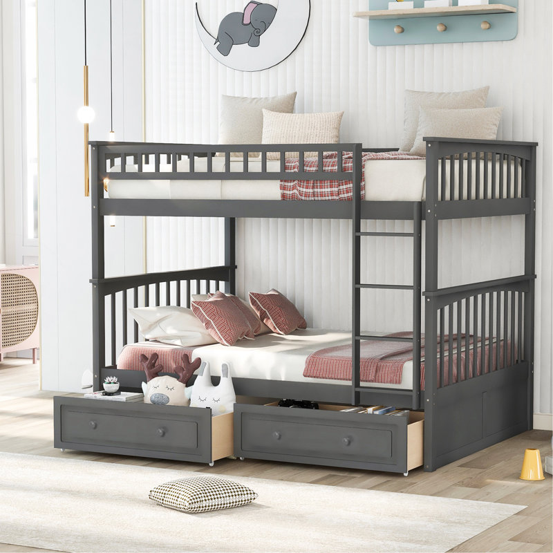 Full Over Full Bunk Bed With Drawers