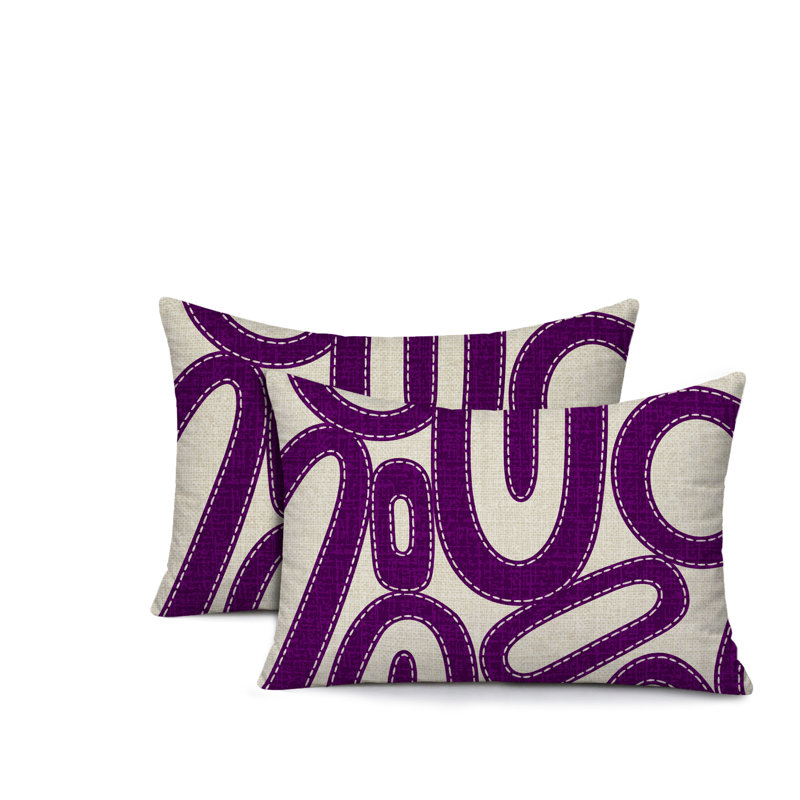 Oreiller réversible intérieur / extérieur Dina Tribal, 20 po x 14 po, Mauve