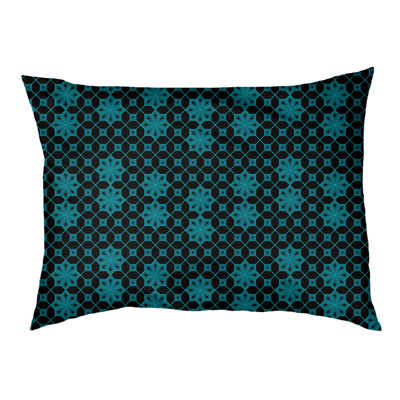 Coussin pour chien Byrge, Moyen (H 14 po x l 42,5 po x P 32,5 po), Bleu clair / noir