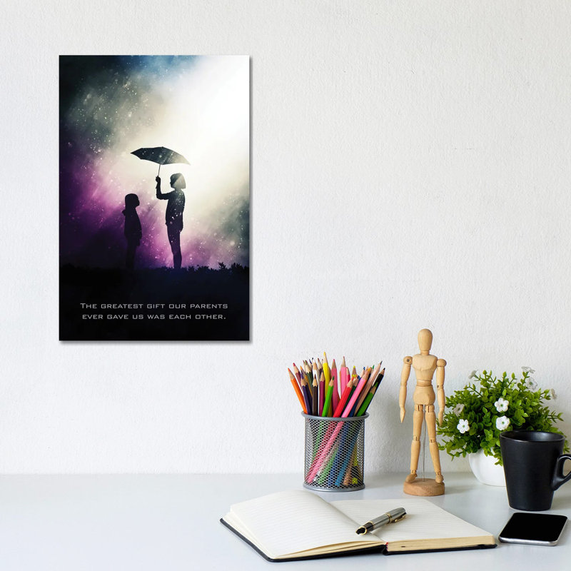 Siblings Tagline by Gab Fernando - Wrapped Canvas Gallery-Wrapped Canvas Giclée, 20.32 cm H x 30.48 cm W