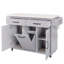 Îlot de cuisine avec armoire de rangement pour poubelle, chariot de cuisine avec abattant, support à épices, porte-serviettes et tiroir, îlot de cuisine sur roulettes avec tablette réglable, gris-821044282