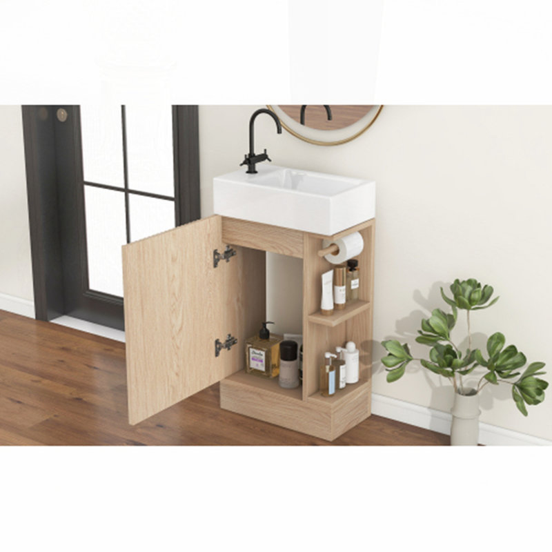 18.6" Bathroom Vanity with Sink, Natural