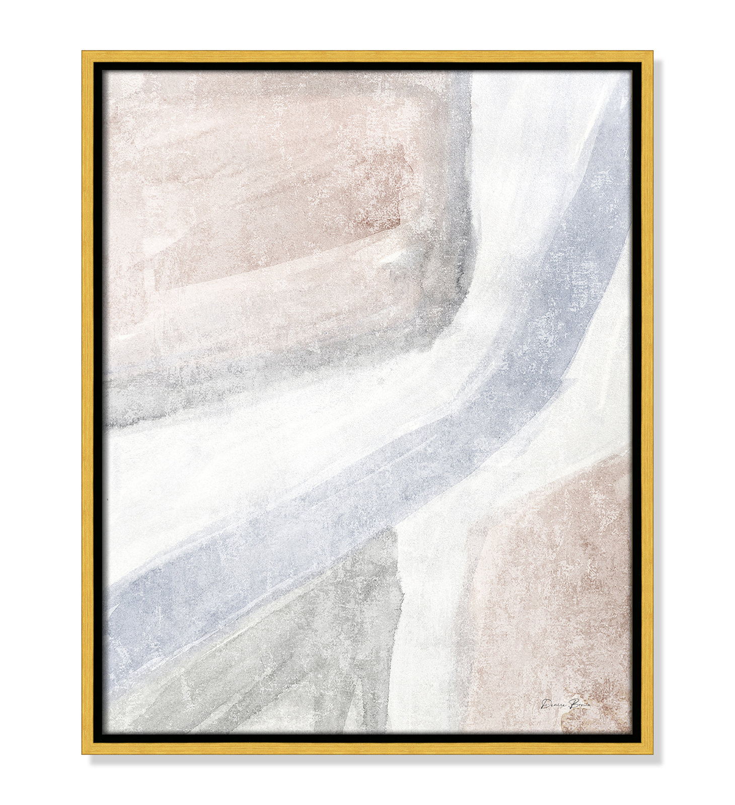 Helmsford "Soften 1" Painting, 21.5" H x 17.5" W x 2" D, Gold